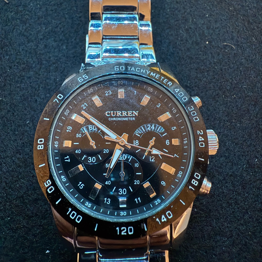 Curren Chronometer Silver And Black Watch Curren Chronometer Silver And Black Watch